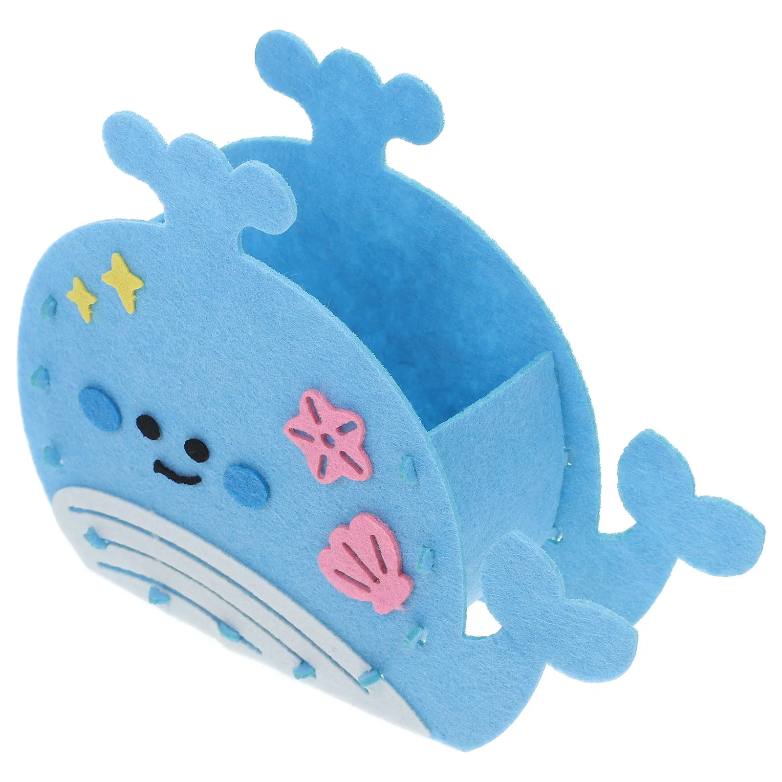 Porte-crayons baleine en feutre mignon, Kit artisanal pour enfants, organisateur de bureau pour stylos, règles, pinceaux de maquillage, rangement de papeterie