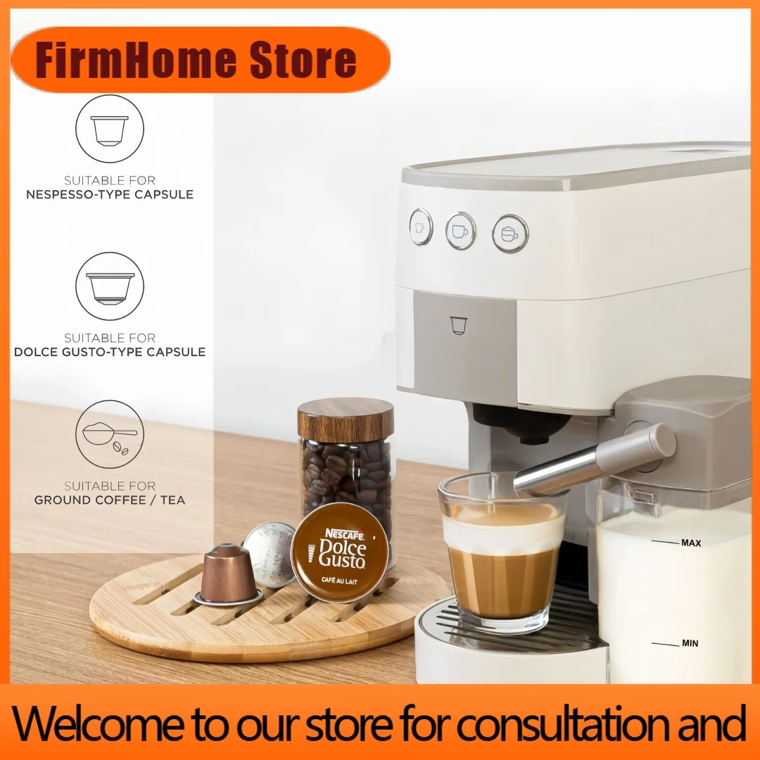 FirmHome StoreSmall Household Capsule Coffee Machine High-pressure Extraction Espresso Coffee Maker With Frothing Milk Function