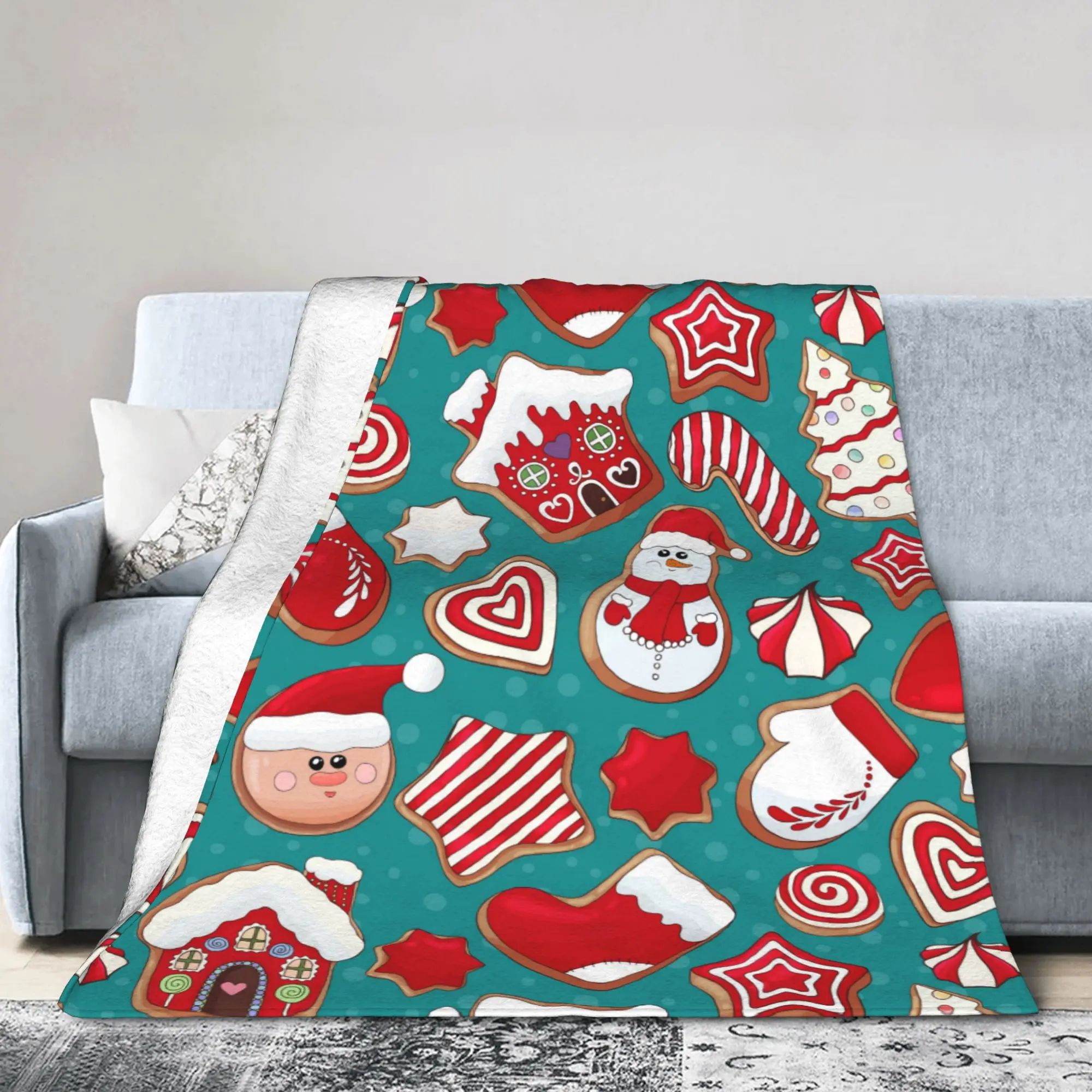 

Расслабляющее рождественское пряничное печенье, сладости, одеяло с Новым годом, постельные принадлежности, декоративные пледы, флисовые одеяла для спальни