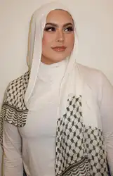 New Fresh Kuffiyeh Prints Chiffon Hijab Scarf for Women Fashion Forward Scarves Headscarf Muslim Hijabs Shawl Ramadan Bandana