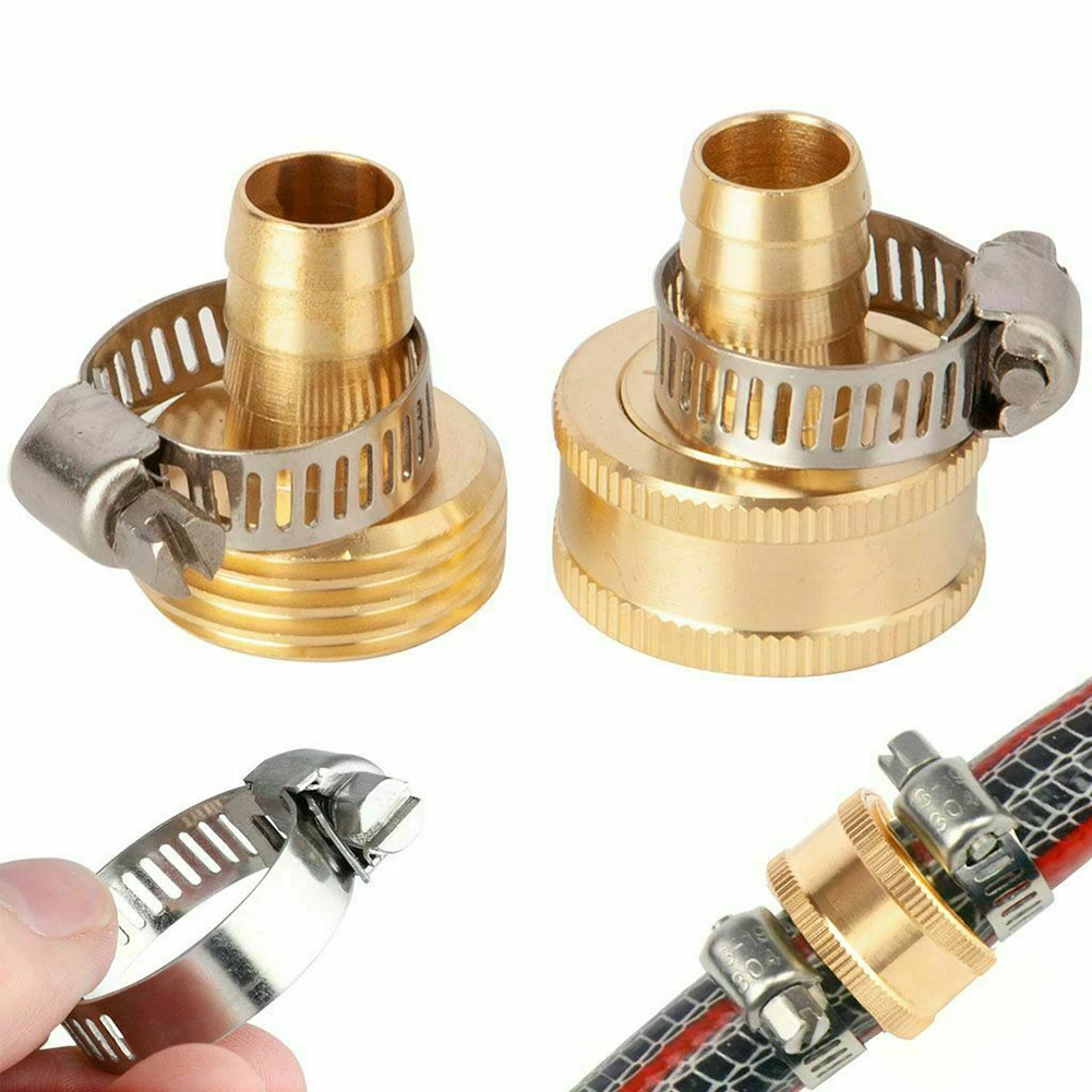 5 pieces of quick connector kit for metal repair hoses with internal and external threads suitable for home gardens