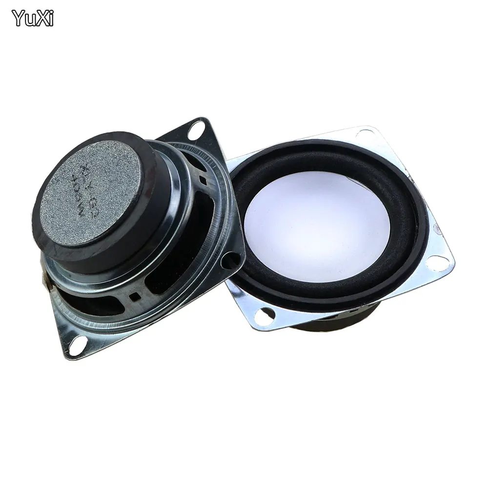 YuXi 1PCS 4R 3W Loudspeaker 53mm Square Speaker External Magnetic Foam Edge Silvery Rubber Cap 53*43*23mm