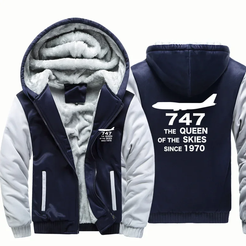 

747-1970 флисовые теплые шерстяные авиационные пилоты летные мужские пальто куртки осень-зима толстые толстовки с капюшоном на молнии толстовки