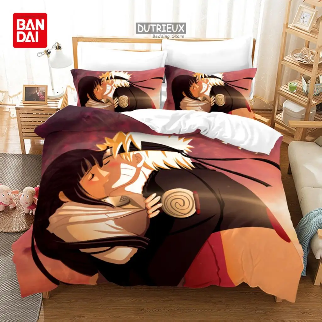 Ninja Uzumaki Uchiha Naruto Bedding Set Anime Duvet Cover Quilt Cover Pillowcase Double Size Kids Bedroom Bed Linen Decoration