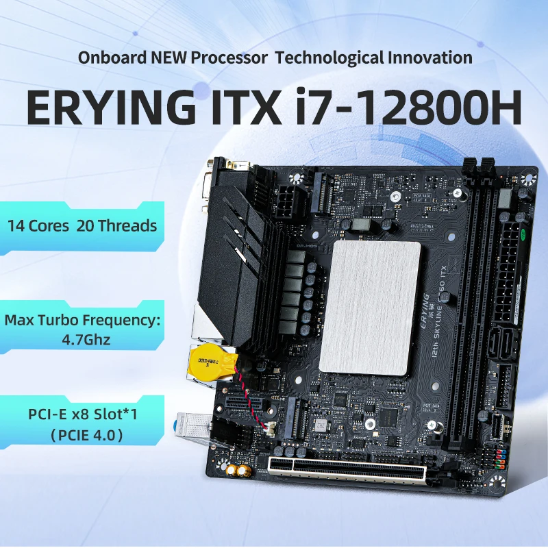 M-ITX erying ชุดเมนบอร์ดเดสก์ท็อปแบบ DIY พร้อมชุดซีพียูออนบอร์ดแกนเชื่อม i7 B660 i7-12800H 12800ชม. DDR4คอมพิวเตอร์พีซีสำหรับเล่นเกม