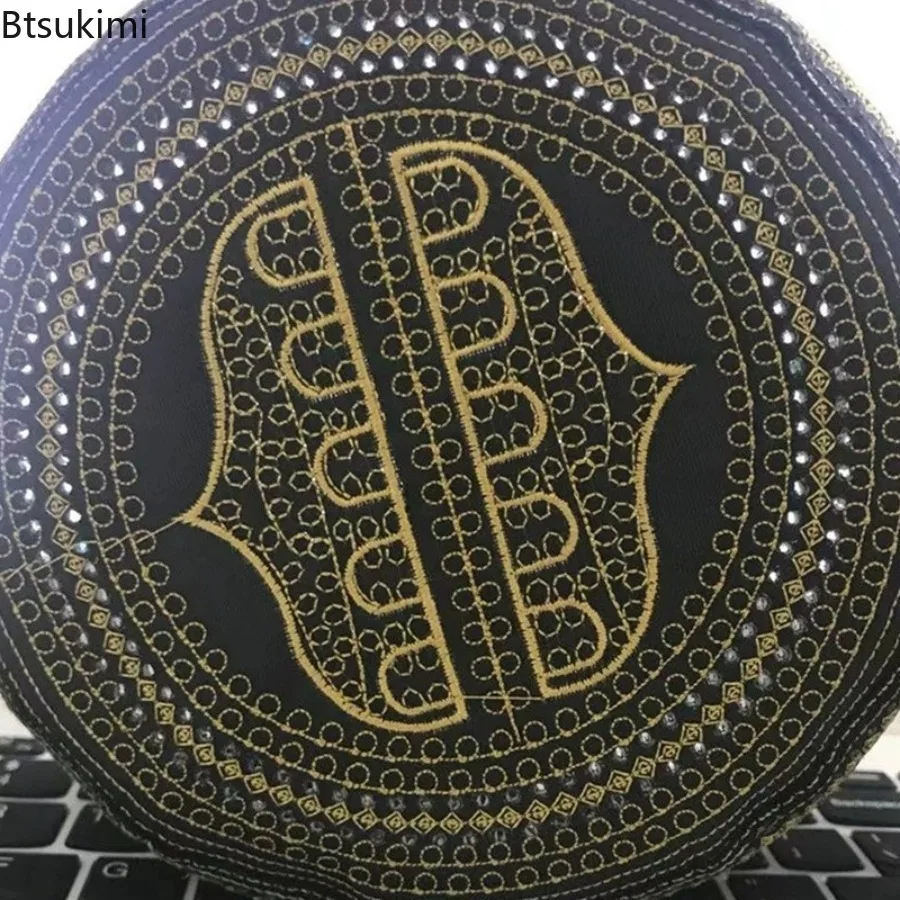 قبعات مطرزة على الطراز العرقي قبعات صلاة للرجال المسلمين العربية السعودية قبعات عمامة قابلة للتنفس حجاب عمامة إسلامية قبعة يهودية عتيقة #4