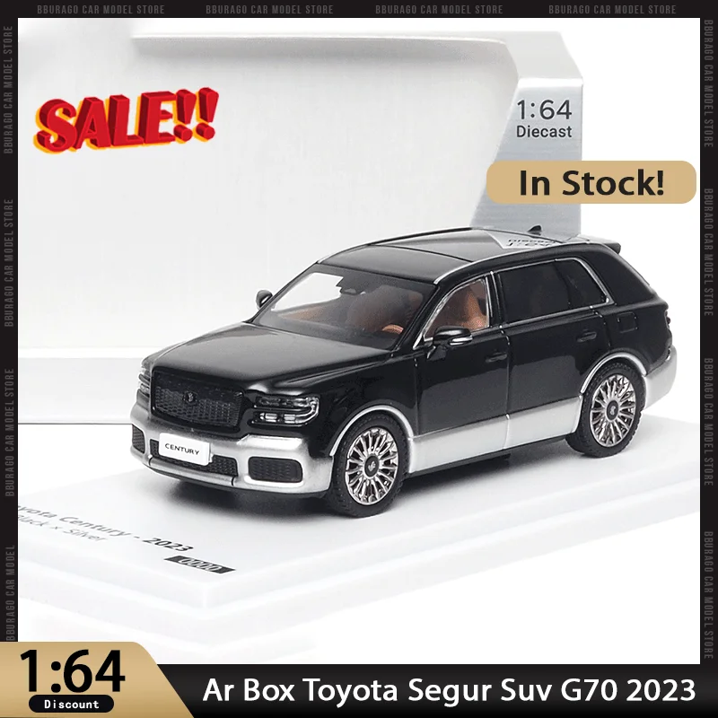 신제품 입고 AR 박스 1:64 토요타 세구르 SUV G70 좌핸들 2023 모델 합금 다이캐스트 장식품 맞춤형 장난감 어린이 크리스마스 선물