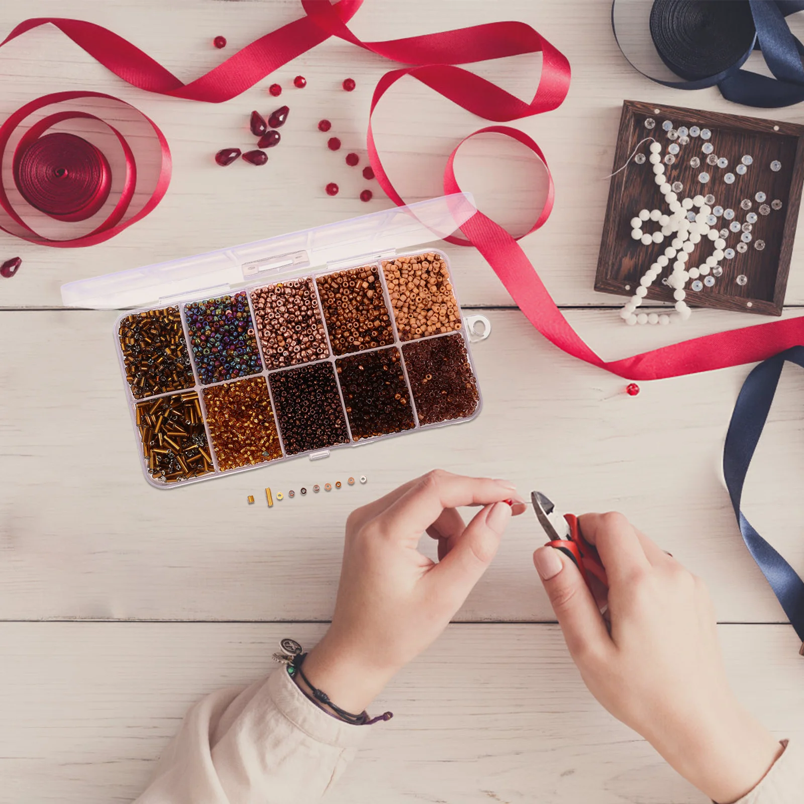 

DIY Beads Supplies for Jewelry Craft Projects Bracelets Crafting Necklaces Assorted Glass