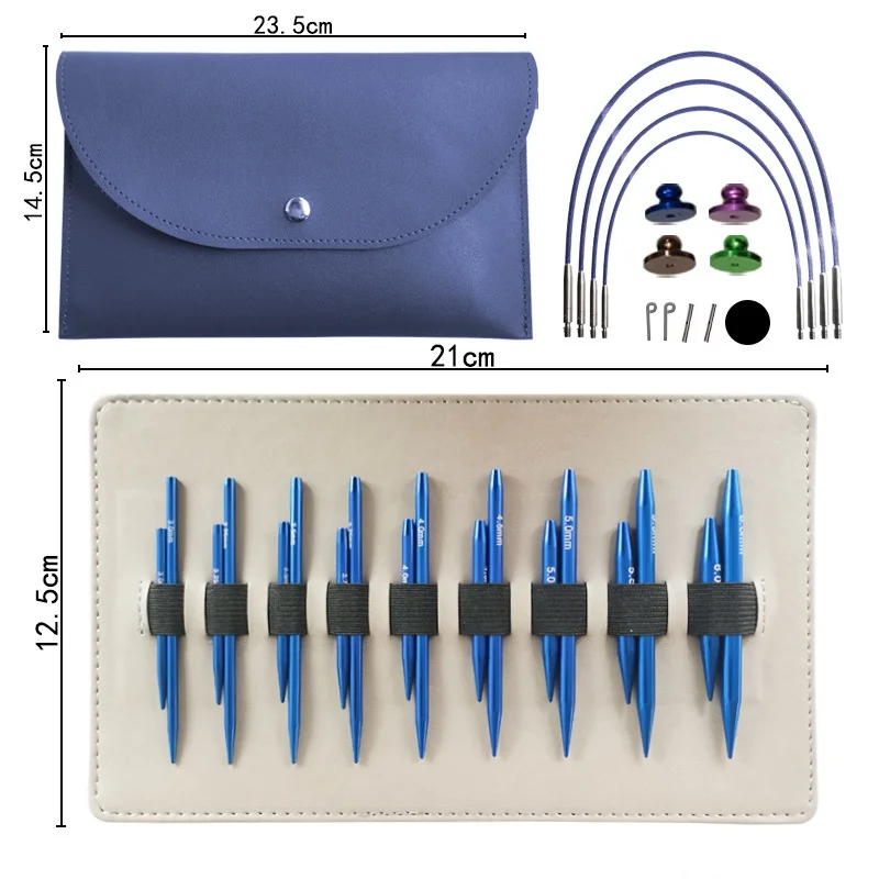 Zestaw okrągłych igieł dziewiarskich Wymienne igły do szydełkowania Rurka ze stali nierdzewnej do przędzy dziewiarskiej Zestaw akcesoriów