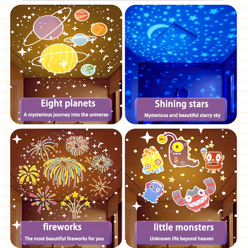 LED Galaxy Night Light Projector 360° Rotation 15 Projection Patterns USB Portable Star Lights Cute Unicorn for Birthday Gifts