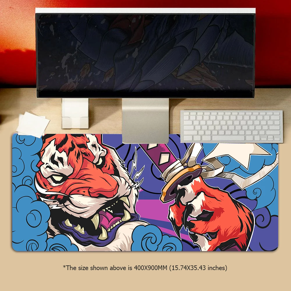 E-sports Tiger XXL Mouse Pad Gaming Laptops Mousepad Gamer Cute Carpet Rugs Keyboard Mat Desk Protector Anime Cartoon Mouse Pads
