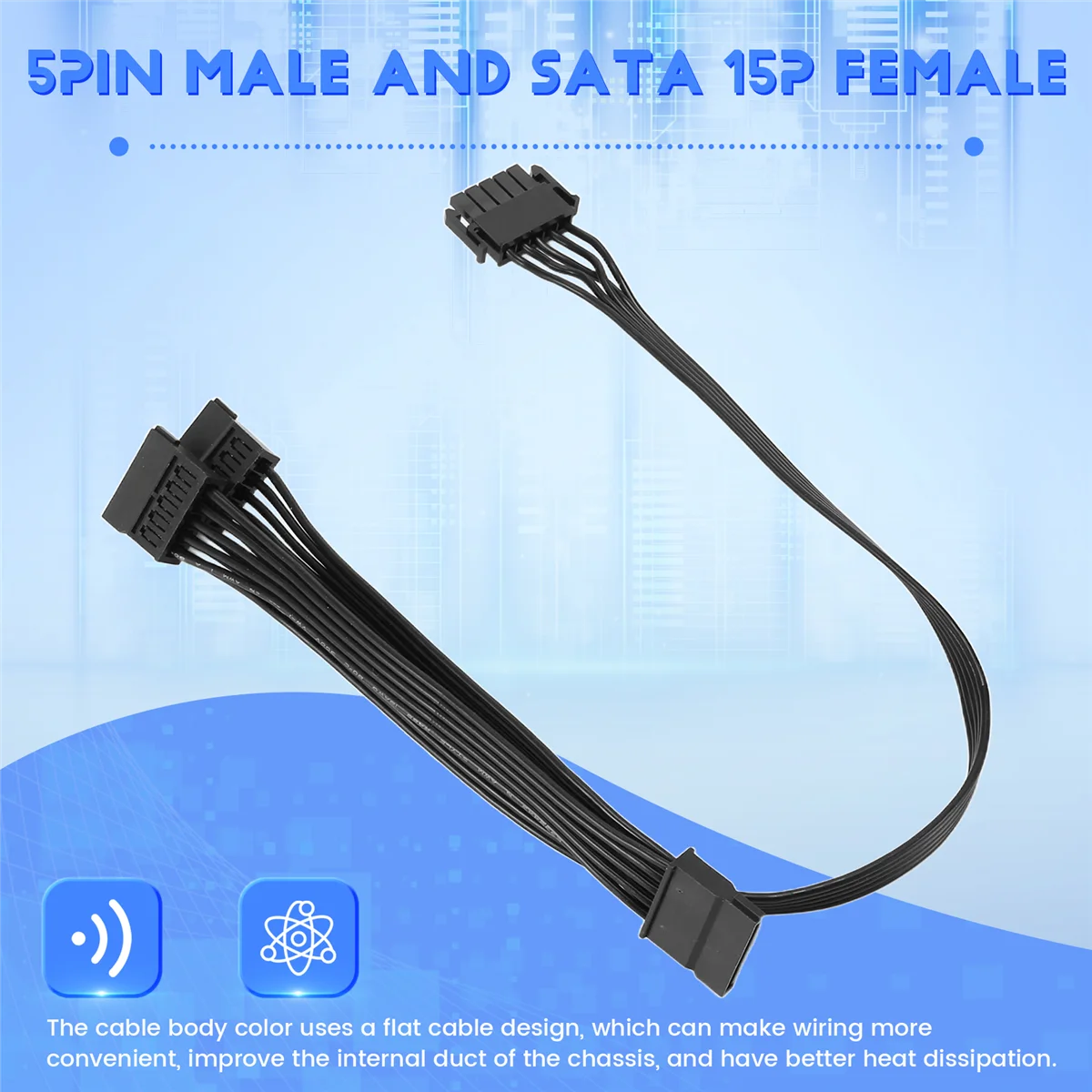 5Pin to 3 Port SATA Peripheral Power Supply Cable for Enermax Modular PSU