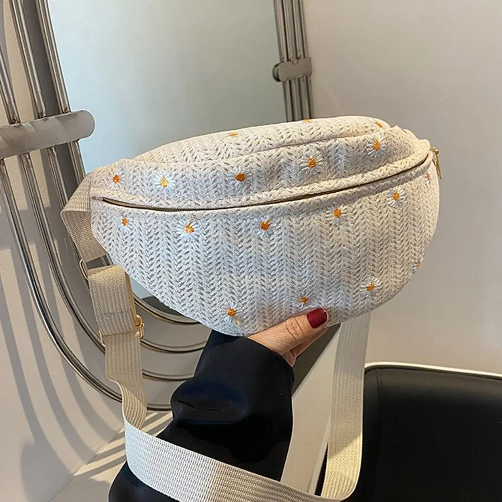 

Women Ladies Straw Woven Crossbody Bags Chest Bag Fanny Pack Waist Bag