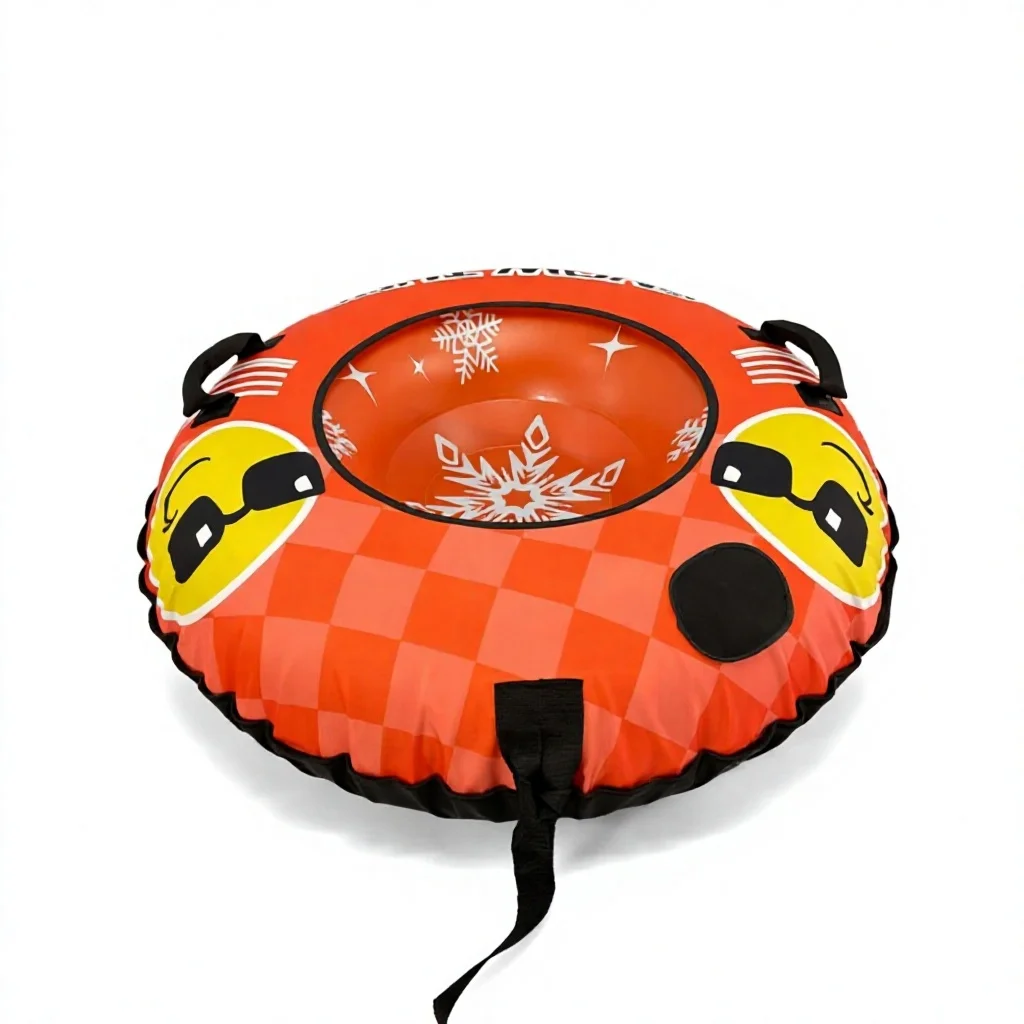 Inflatable Snow Tube, PVC Eco-Friendly Sled for Kids and Adults, 48 Inch Diameter, Handles Included