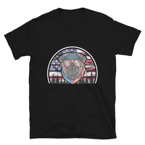 4th Of July USA American Bulldog Biker Design Unisex T-Shirt