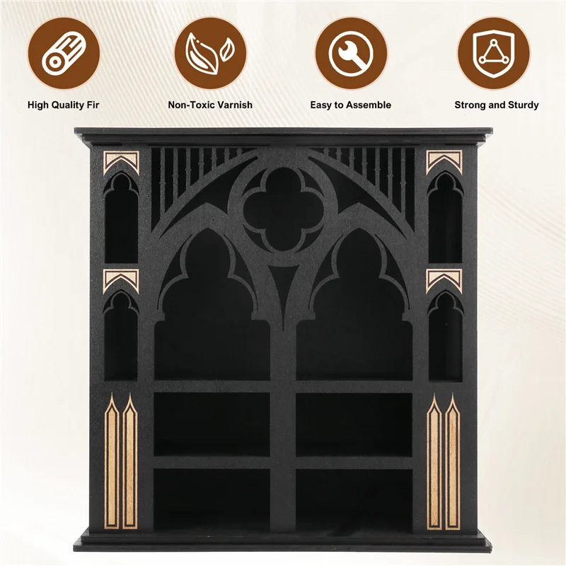 رف تخزين ABRB-Arch رف حائط خشبي رف تخزين عرض كريستالي رف معلق عائم