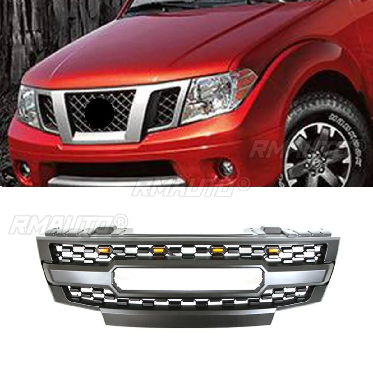 Car Front Bumper Racing Grills Car Grille for Nissan Frontier 2009-2016 Body Kit Car Accessories