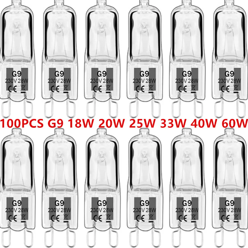 

100PCS G9 230V 25W 33W 40W LED Lamp Bulbs Inserted Beads Crystal Lamp Halogen Bulb Eco Halogen Light Bulbs Capsule Wholesale