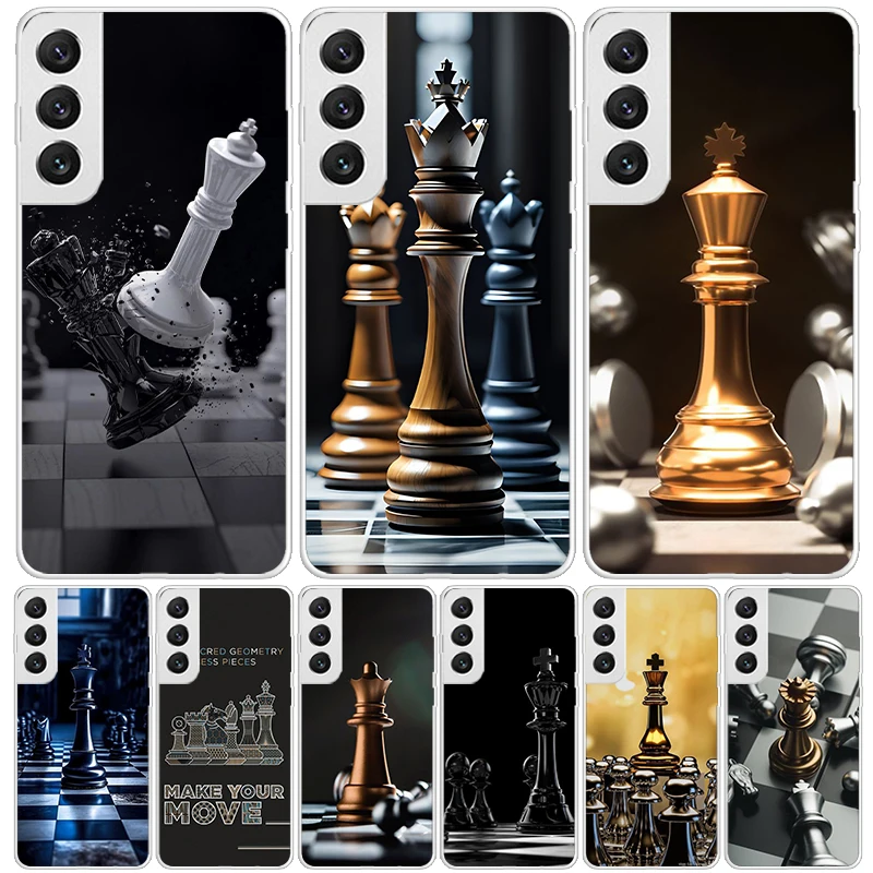 Competitive Chess Game Phone Case For Samsung Galaxy S24 S23 S22 S21 FE S20 Ultra S10 Plus S10E S9 S8 + Art Customized Coque Cap