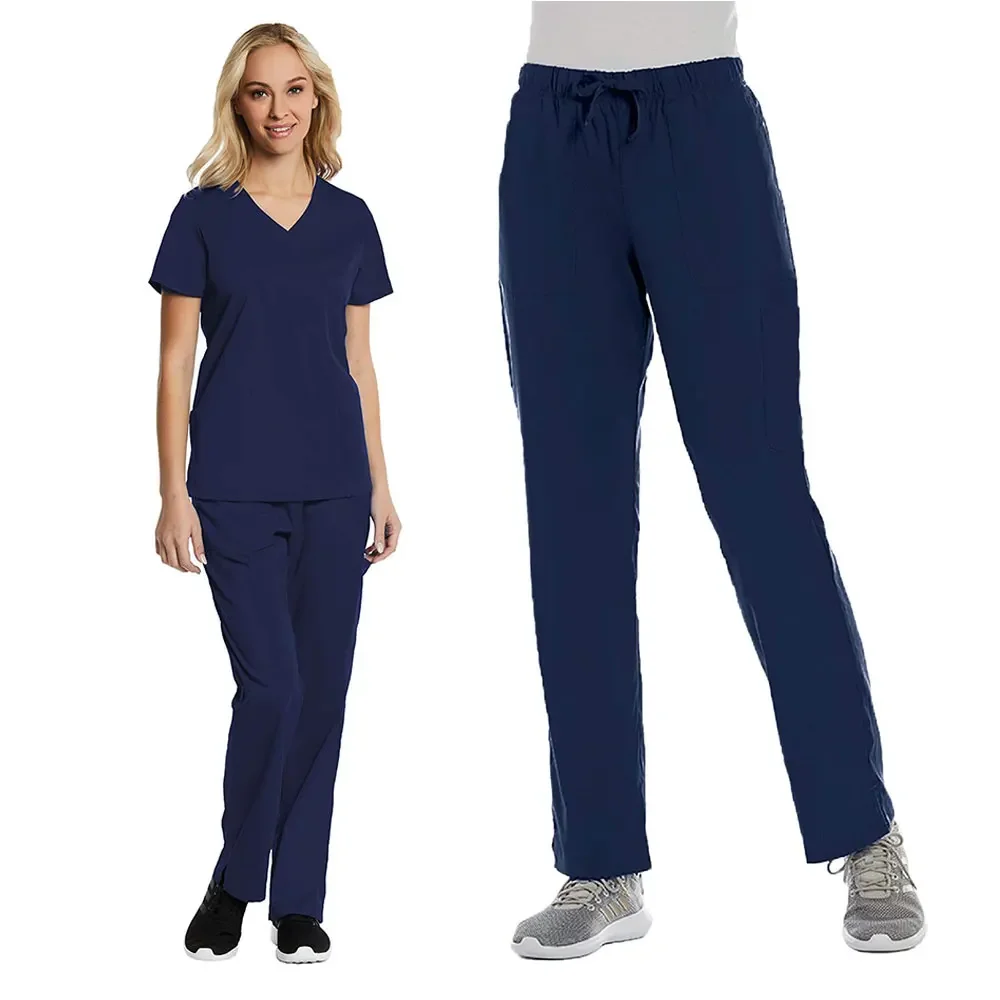 Macacão cirúrgico de manga curta com decote em v feminino, roupa para lavar as mãos, sala cirúrgica, desgaste dos enfermeiros, Europa e Estados Unidos