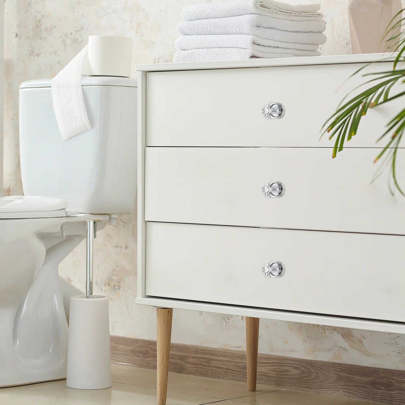 

5Pcs Crystal Clear Cabinet Drawer Knobs Reliable Door Pull Handles for Wardrobes Cupboards Smooth Workmanship Home