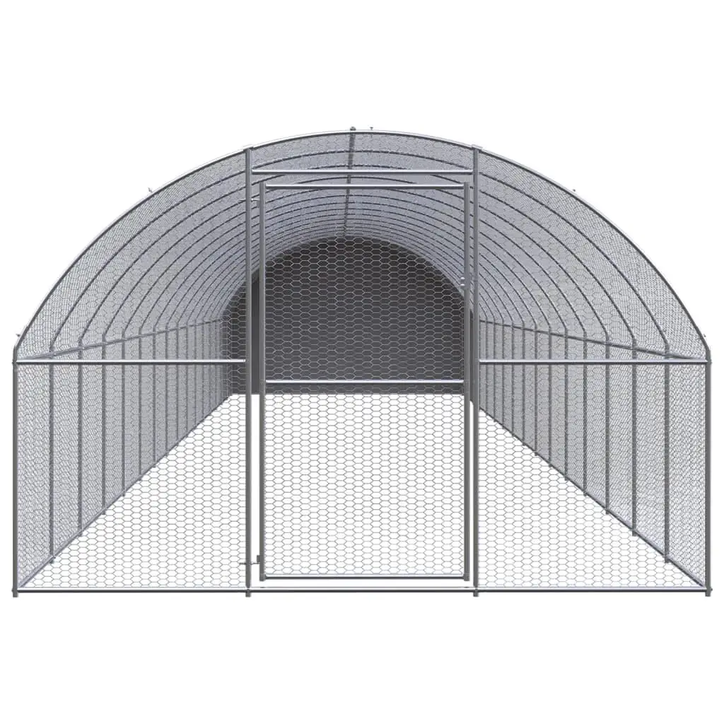 Galvanized Steel Chicken Coop Silver Large Durable