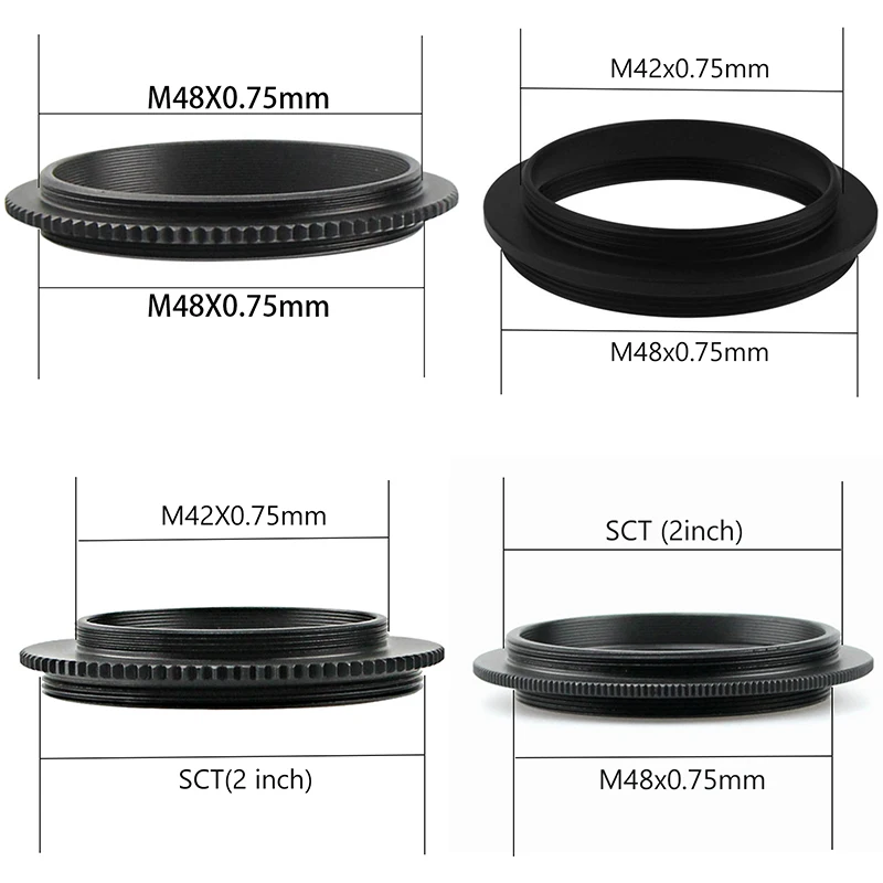 

T T2 Mounting Adapter Ring All Metal Outer Thread M42 M48 M54 M56 M68SCT Telescope Photography Ring Adapter Accessories M42x0.75