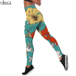 CLOOCL Leggings Women Body Shaping Trousers High Waist Push-Up Yoga Pants Fashion Harajuku Colorful Floral Printing Leggings