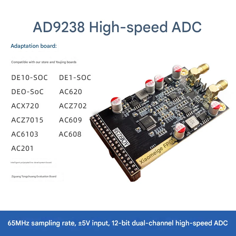 AD9238 connected to FPGA 12-bit 65MSPS high-speed dual-channel ADC module with ±5V input, replacing AD9226