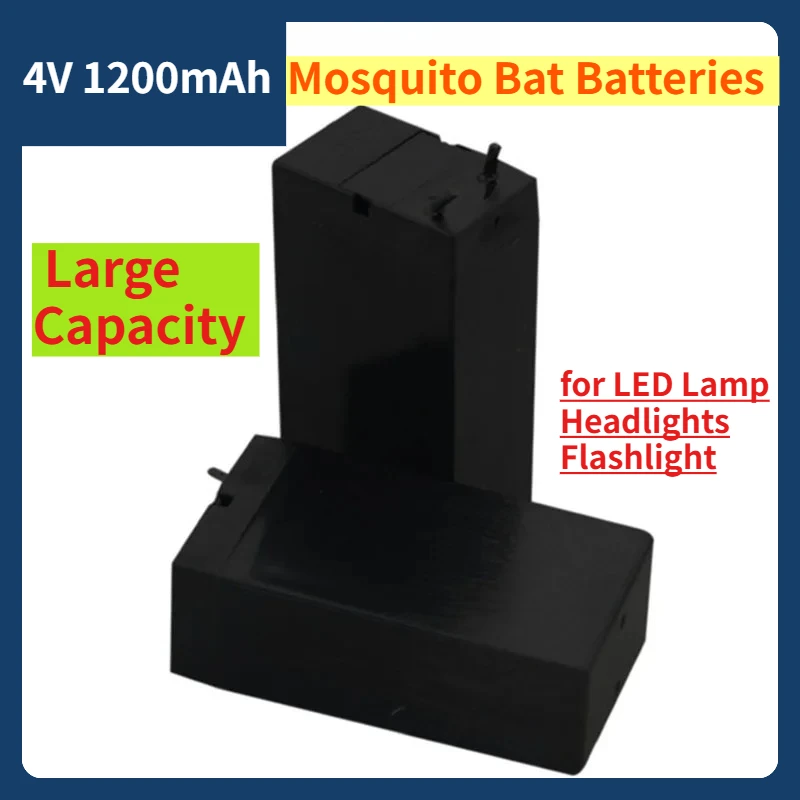 

4V 1200mAh Lead Acid Battery Rechargeable Mosquito Bat Batteries for LED Lamp Headlights Flashlight Large Capacity Battey