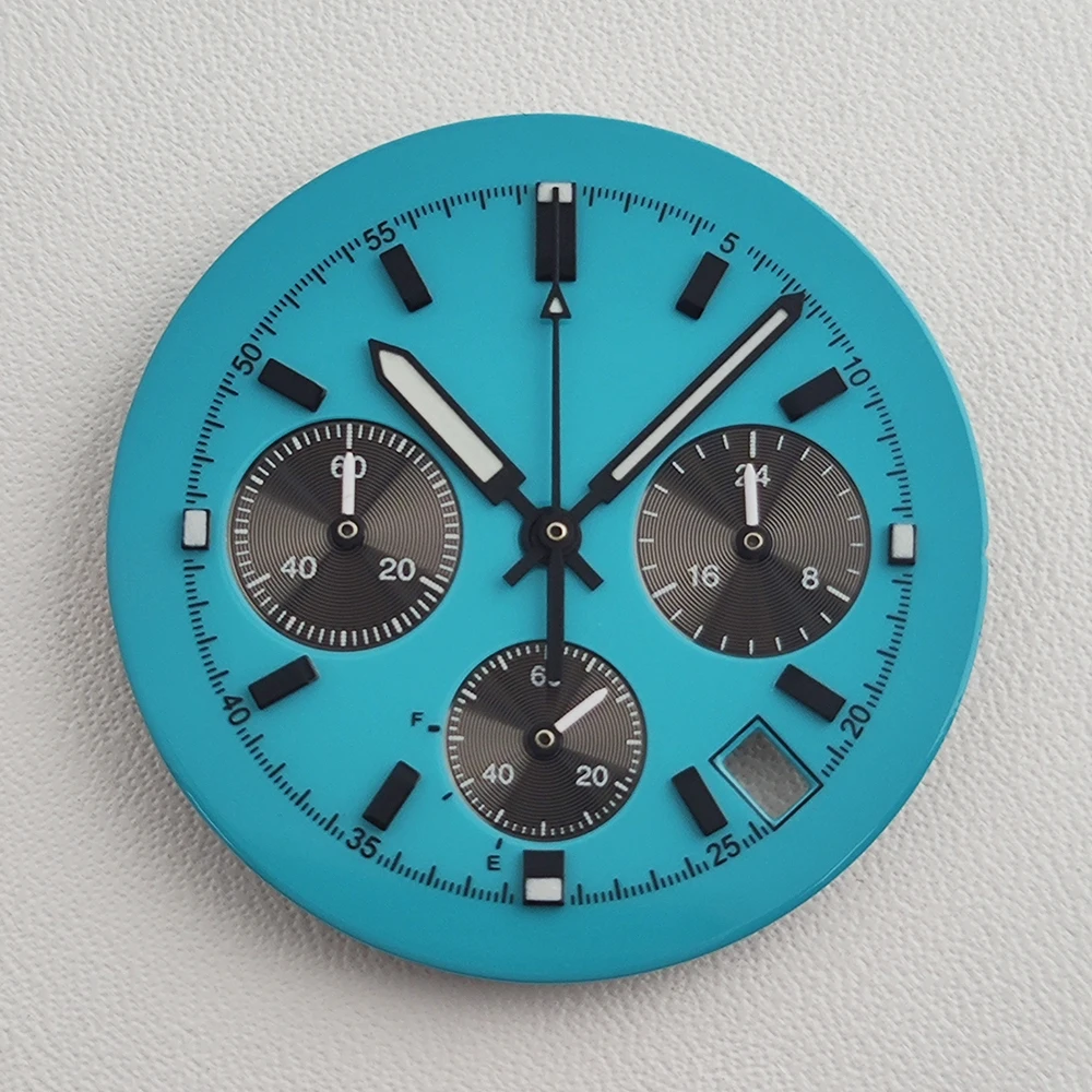 32.5 مللي متر VK63 ساعة بقرص كوارتز ساعة أصفر أبيض أزرق حزام قرص مناسب لأجزاء ساعة تعديل الحركة VK63