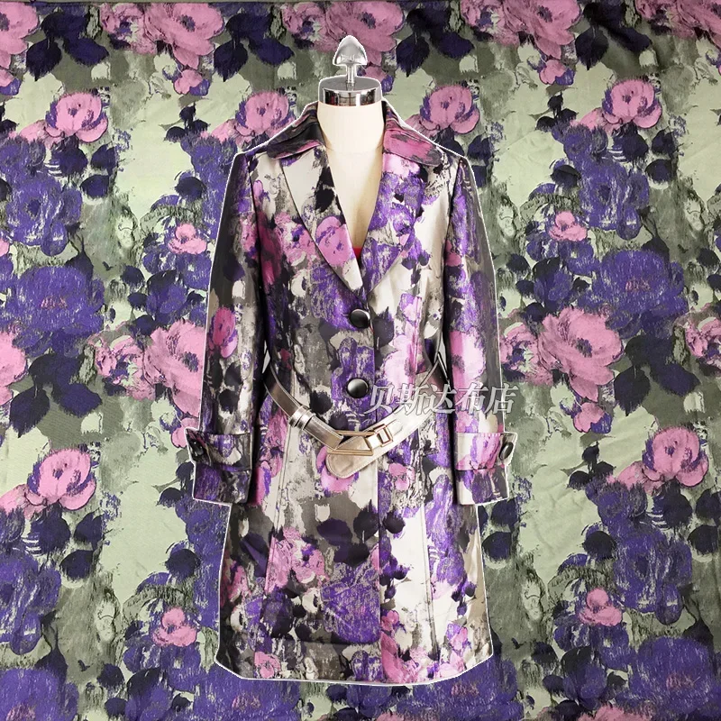 

Жаккардовая парчовая ткань с распылителем и рисунком пиона, весна-лето, элитная модельная ткань, брендовая модная дизайнерская оптовая продажа ткани