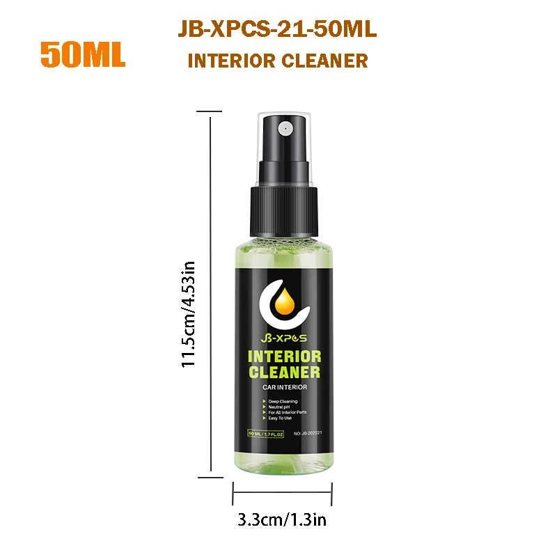 50ML/100ML Neutral pH Interior Cleaner Leather Fabric and Carpet Multi-purpose Anti-aging Car Detailing Spray JB XPCS 21