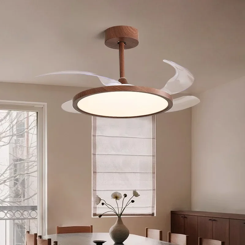 

Fan Bauhaus American retro home living room bedroom modern light luxury dining room ceiling fan integrated