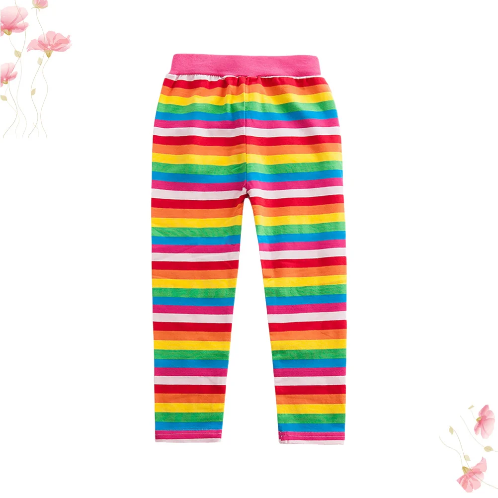 

Rainbow Cotton Leggings Girls Spring Autumn Fit 120cm Height Stylish Comfortable Tight Pant Kids Clothing Rainbow Leggings