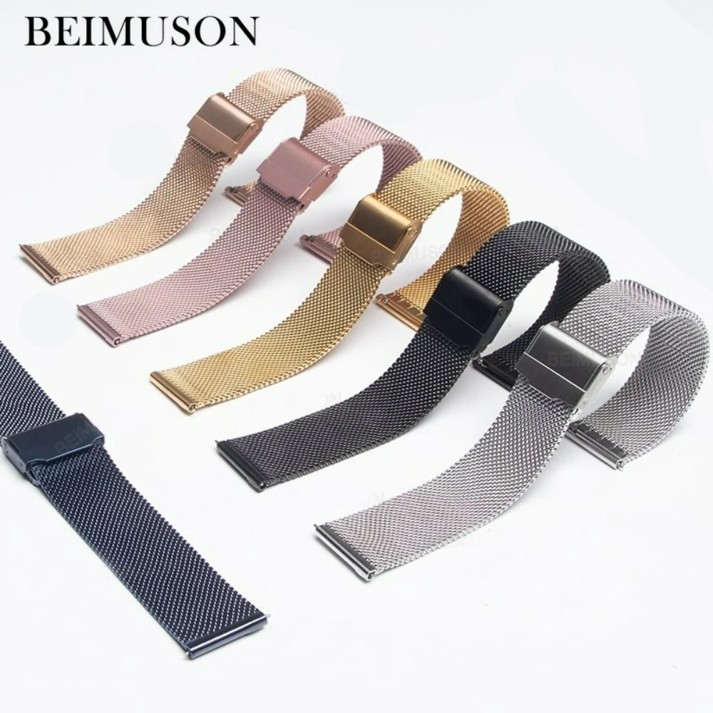 14/16/18/20/22mm Universal Milanese Watchband Quick Release Watch Band Mesh Stainless Steel Strap Wrist Belt Bracelet Silver image 2