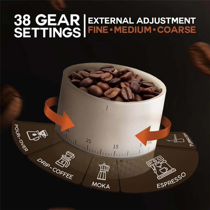 مطحنة القهوة المحمولة A63Z مطحنة القهوة الكهربائية مع إعدادات طحن قابلة للتعديل للسفر والتخييم والمكتب أ #3