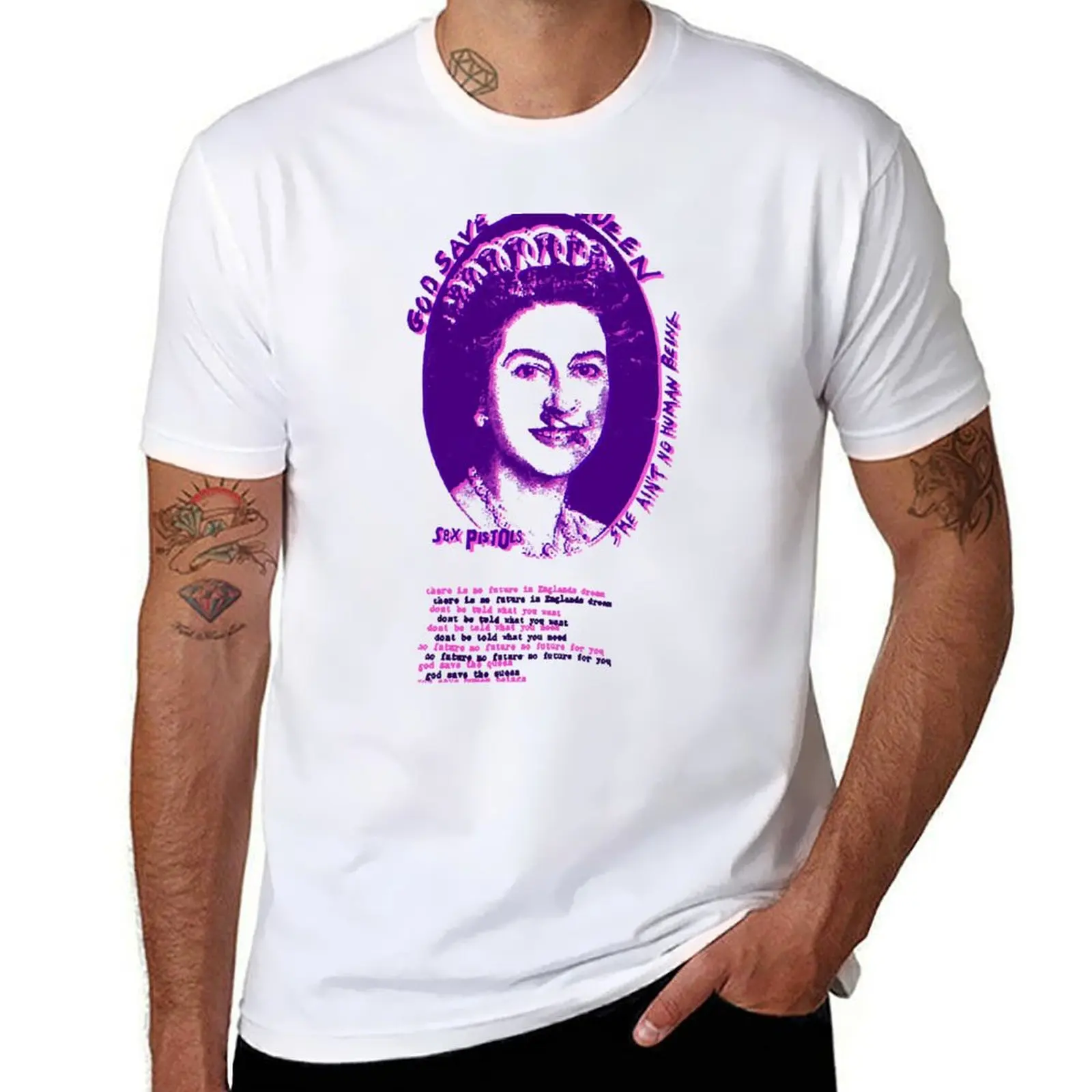 

God Save the Queen Elizabeth II Punk Rock T-Shirt blanks valentines boutique clothes luxury designer vintage t shirt men