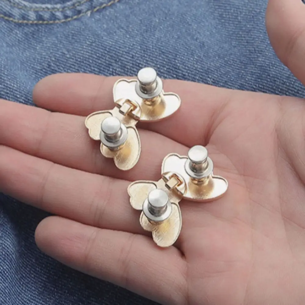 Removable Jean Button Waist Buckle Butterfly Multicolor Snap Fastener Pants Pin Adjustable Alloy Clothing Accessories Trousers