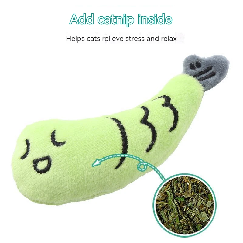 Cute Cat Toys Funny Interactive Plush Catnip Toy Creative Fish Shape Teeth Grinding Toys Chewing Cleaning Teeth Pet Accessories