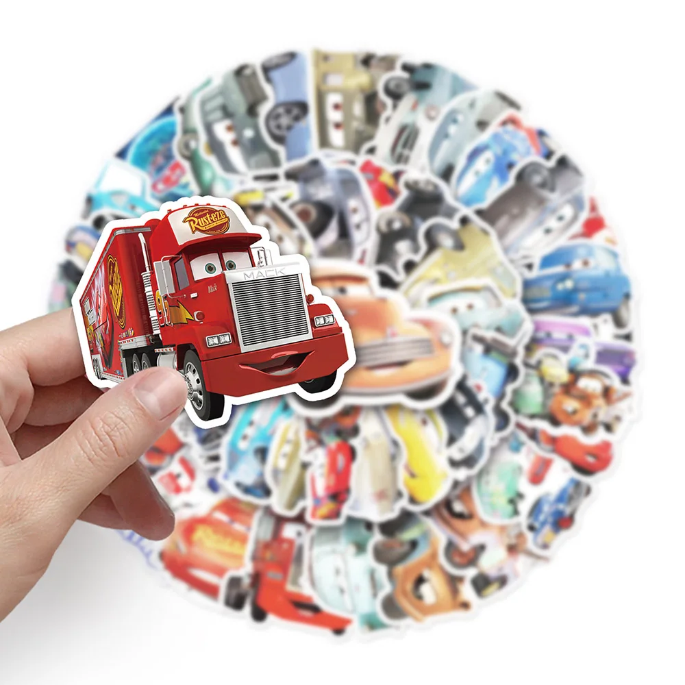 10/30/50pcs Kawaii Disney Anime Cars Stickers Cute Lightning Mcqueen Cartoon Decals Water Bottle Phone Notebook Graffiti Sticker