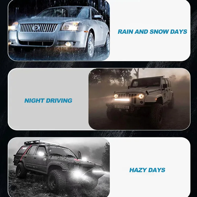  MINI Fog Lights for Motorcycle LED Spotlight Dual Color Fog Lamps for Car Trucks SUV Mini Lens Headlight Driving Light