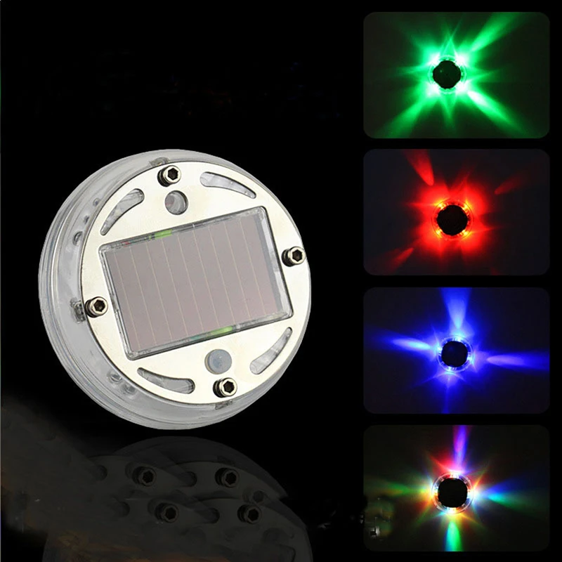 LED automotive accessories atmosphere wheel lamp RGB flashing colorful solar cell car wheel hub lamp for cars and motorcycles