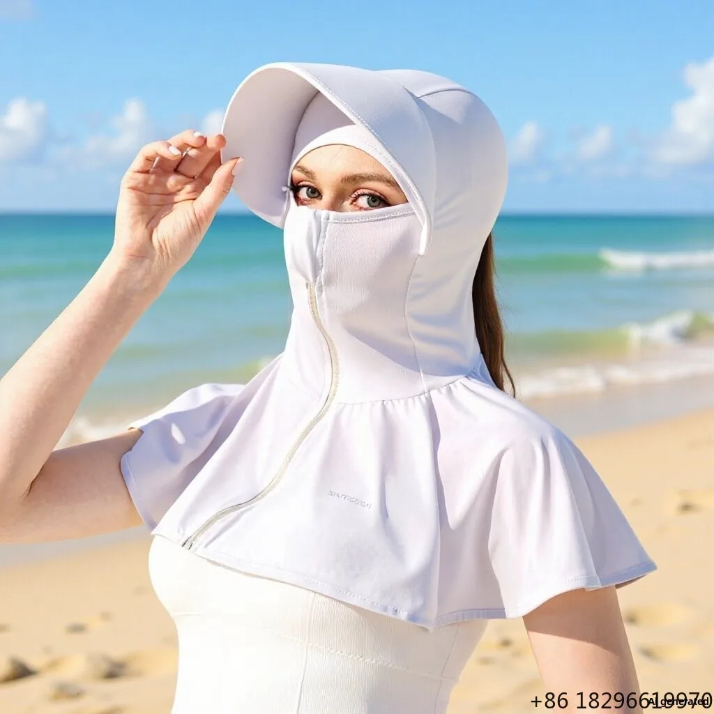 Sun-protective Clothing Sun-blocking Breathable UV-Resistant Ultra-Thin Raw-Yarn Ice-Silk Hooded Mask Suit Unisex Outerwear