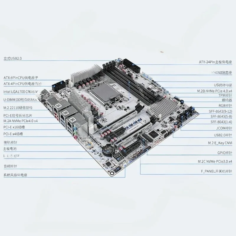 12 Bay 10Gbe With DDR5 Supports M.2 Nvme For W680 Chipset Enterprise Storage Server Motherboard
