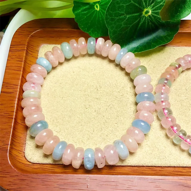 Naturel Morganite Bracelet for Women Fashion Multicolor Stone  Jewelry Pulsera Energy Reiki Crystal Gift 7/9mm