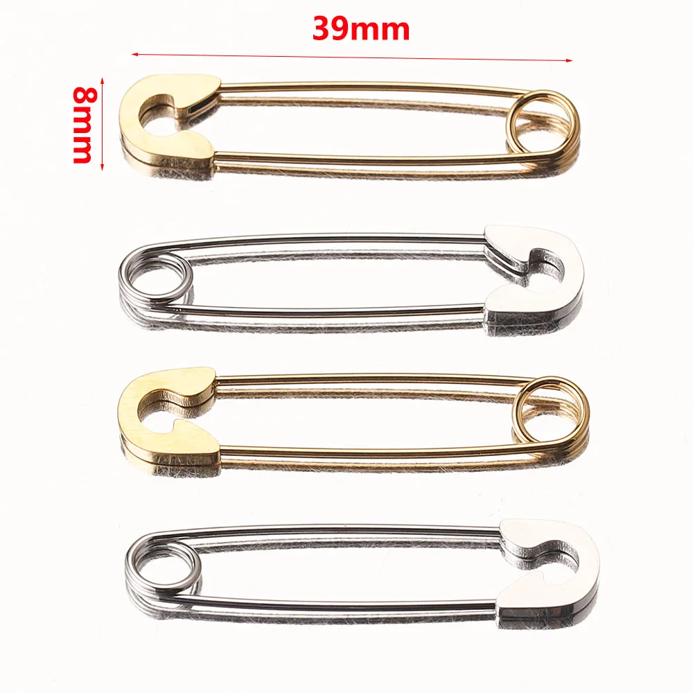 5pcs Stainless Steel Safety Pins Gold-Plate Brooch Badge DIY Pins Jewelry Findings Sewing Craft Making Supplies Accessories