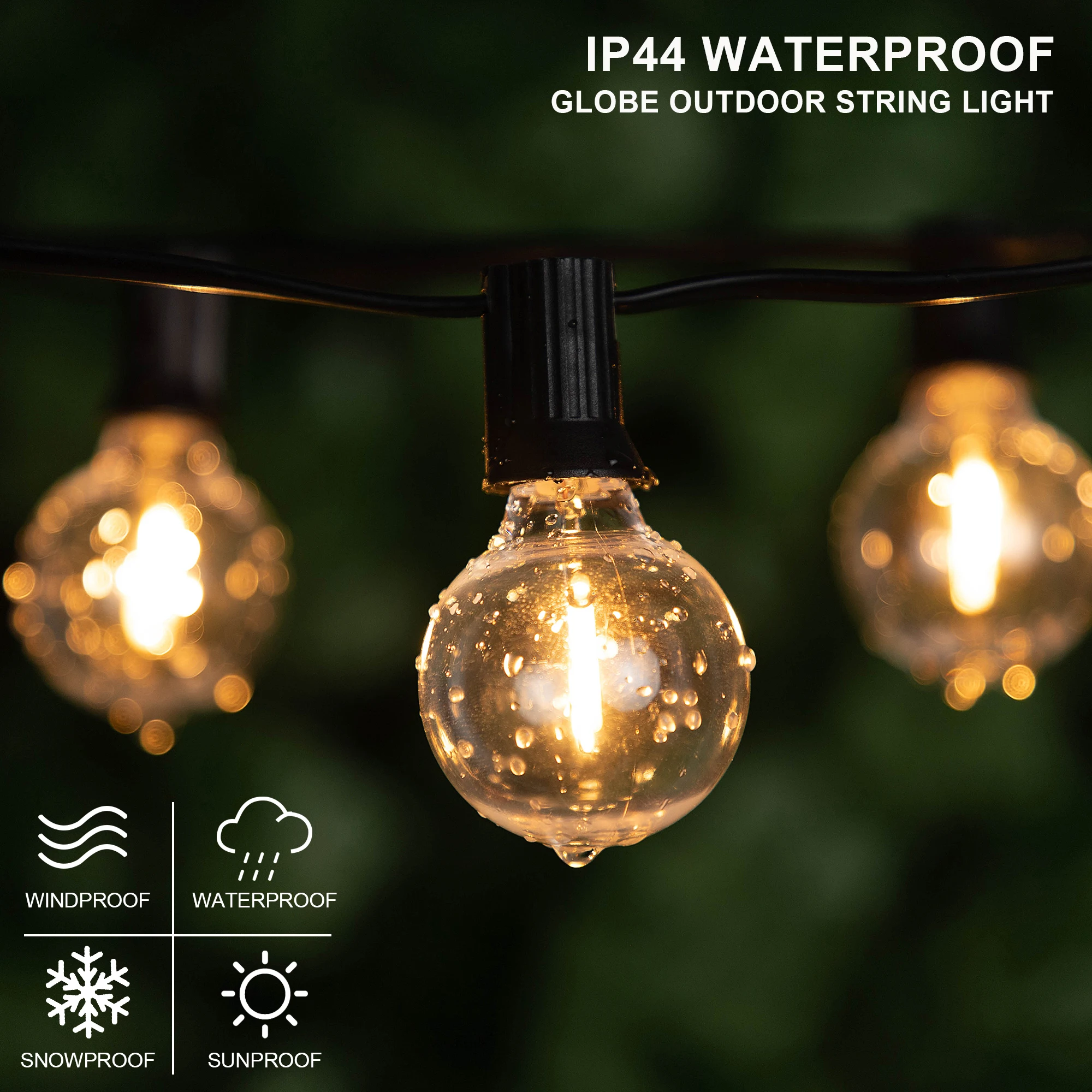 G40 Outdoor Girlande Lichterketten Bruchsichere Wasserdichte Kunststoff Led-lampe Vintage Anschließbare Patry Terrasse Dekor Licht Kette