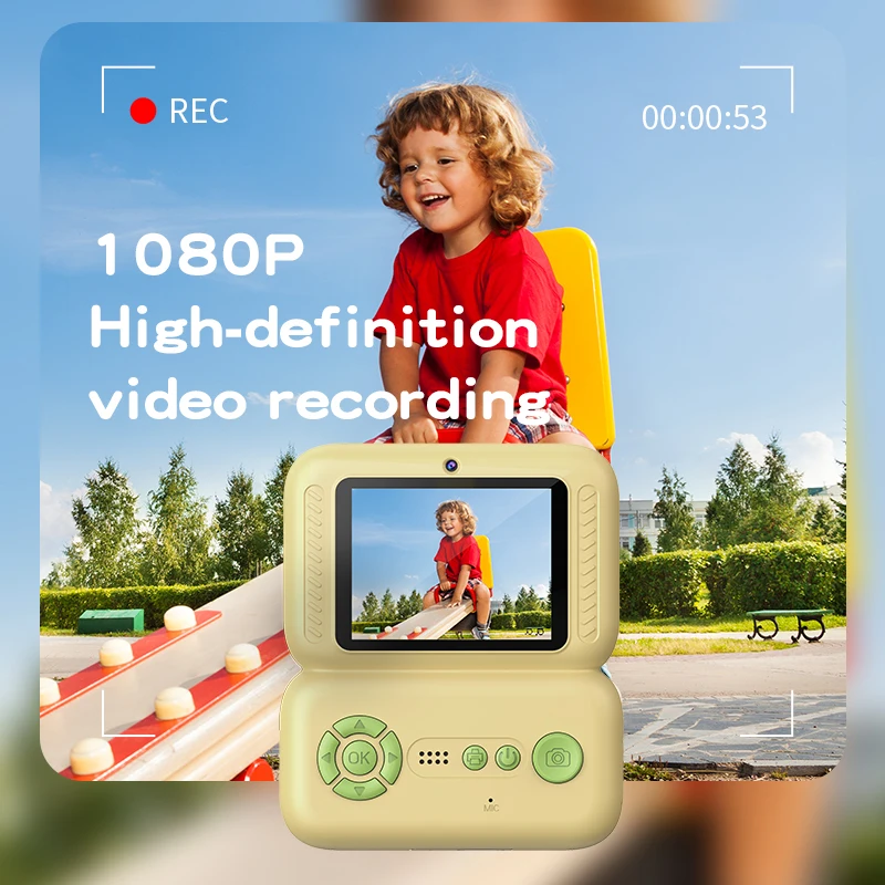 Mini câmera colorida infantil, câmera portátil, pode tirar fotos e vídeos, fotos imprimíveis, brinquedos, presentes de feriado, y350