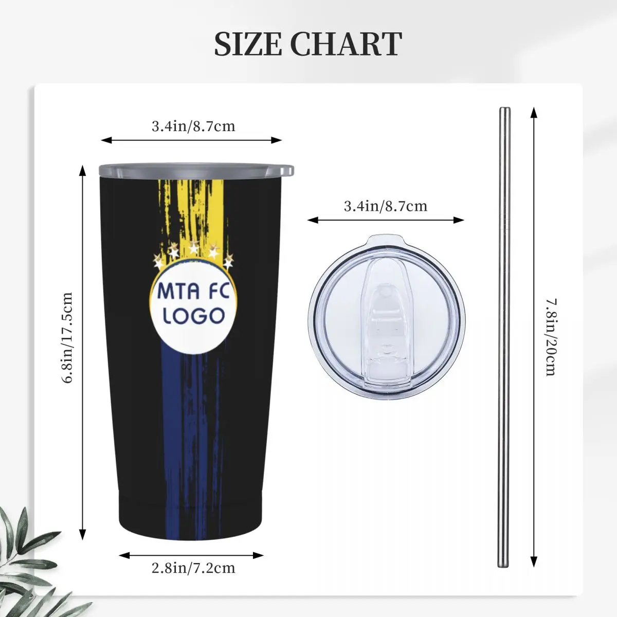 Maccabi Tel Aviv Insulated Tumbler Tumbler with Lids and Straws Stainless Steel Vacuum Insulated Travel Mug Coffee Cup